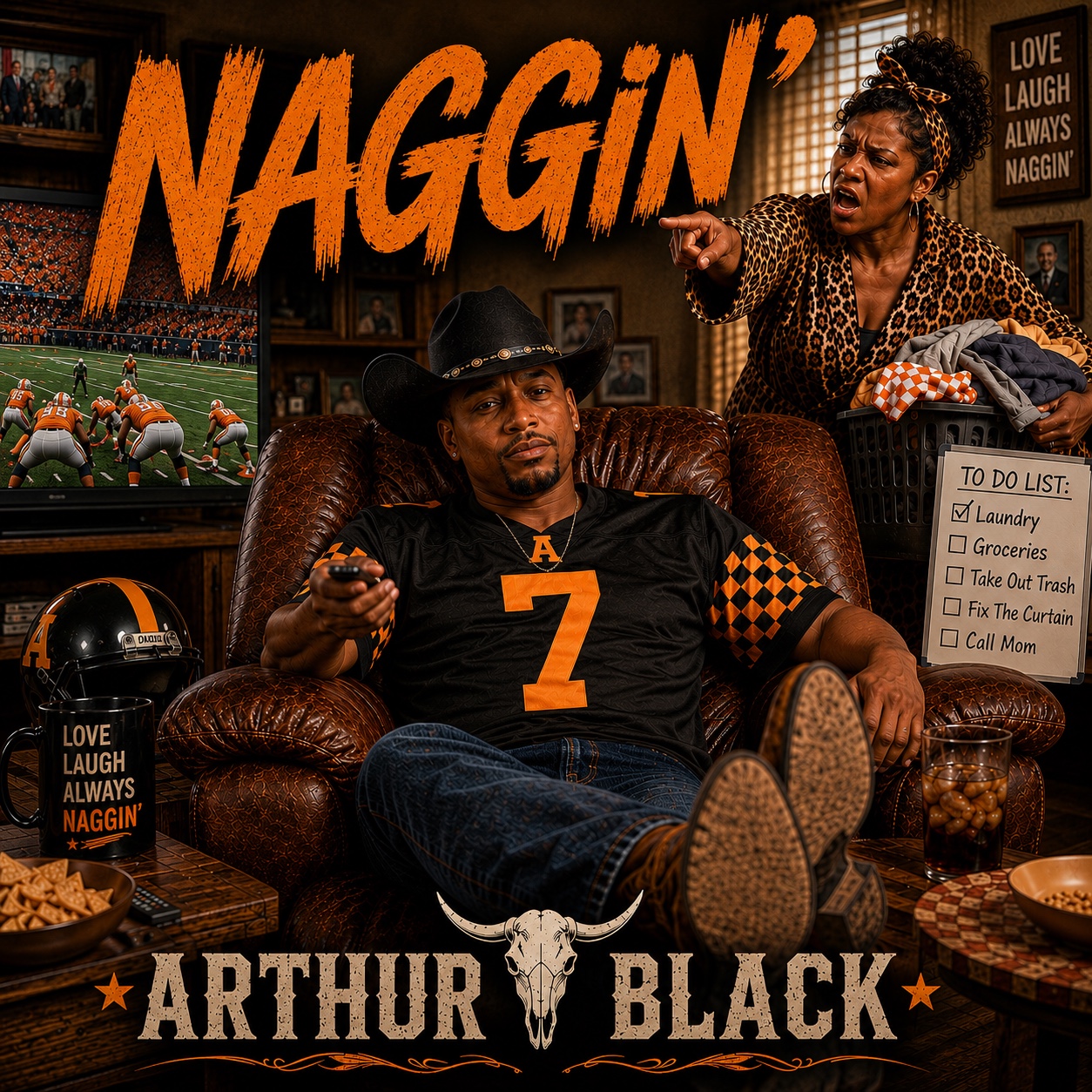 Official “Naggin’” single artwork by Arthur Black